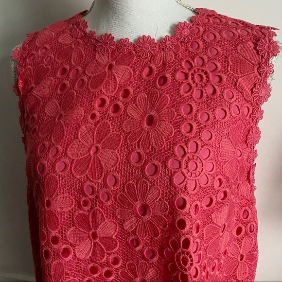 Kate Spade • Coral Salmon Lace Shore Thing Shift Dress - Picture 5 of 9